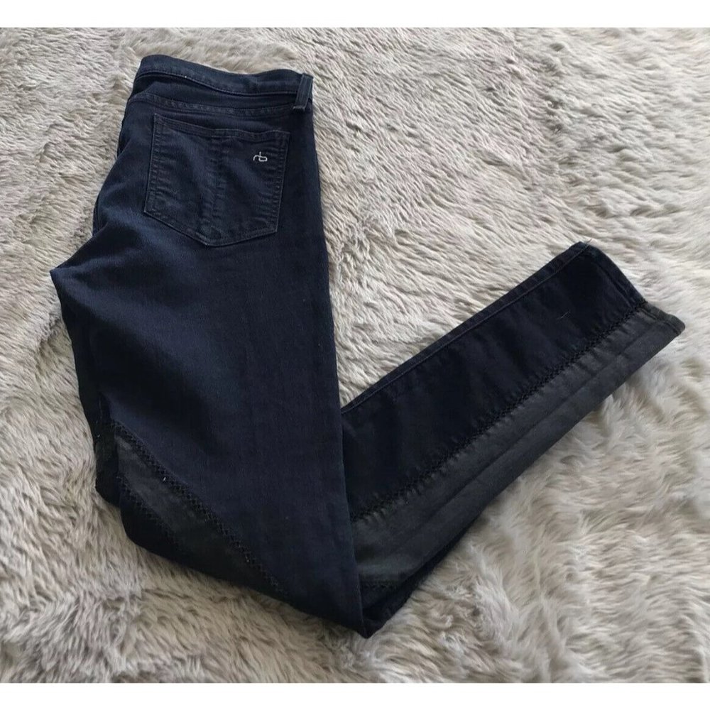 Rag & Bone Dark Wash Mid Rise Ribbon Midnight Legging Jeans Women’s 28?